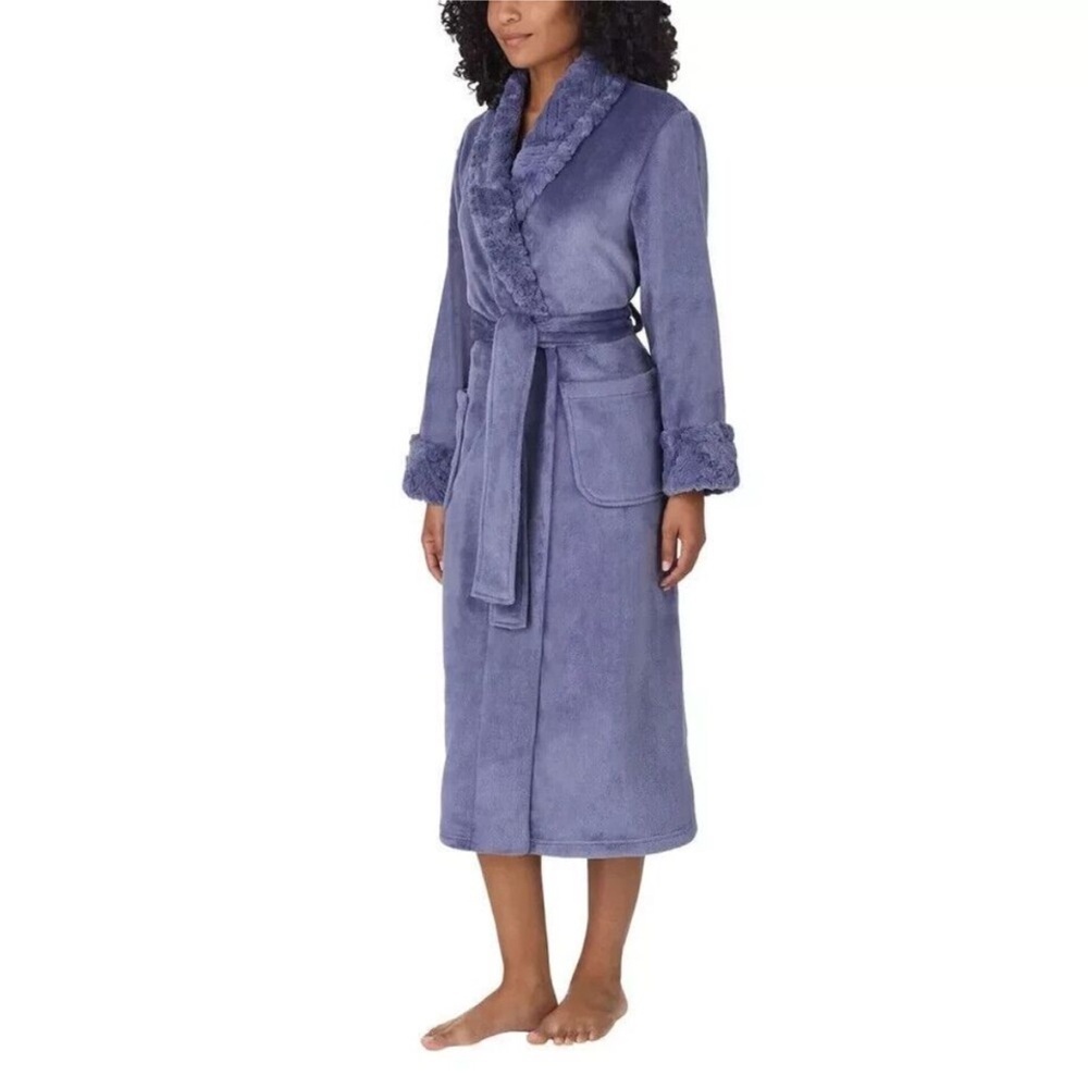 NWT Carole Hochman Purple Plush Wrap Robe Soft! Sz S